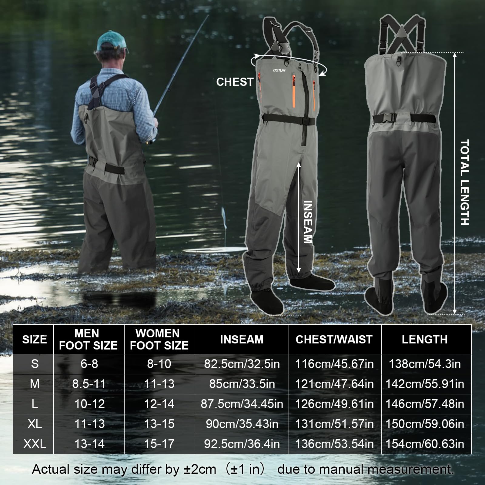 Goture 5-Layer Waterproof Fish - đánh giá và giá Fishing Waders