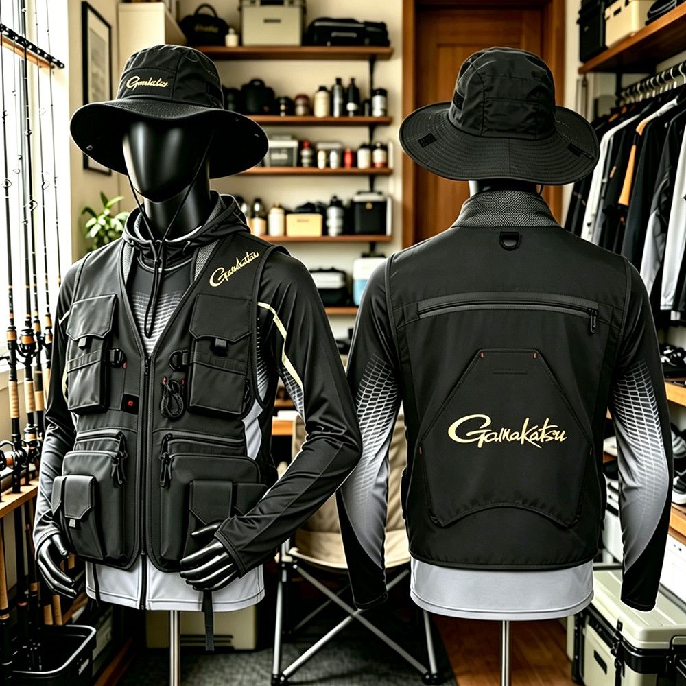 Gamakatsu Men Multi-Pocket Fis - đánh giá và giá Fishing Rain Suit
