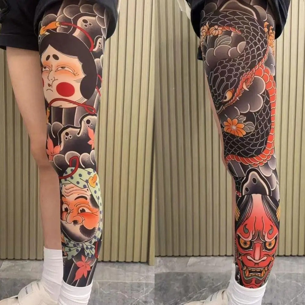 New Full Leg Fake Tattoo Socks - đánh giá và giá Fishing Socks