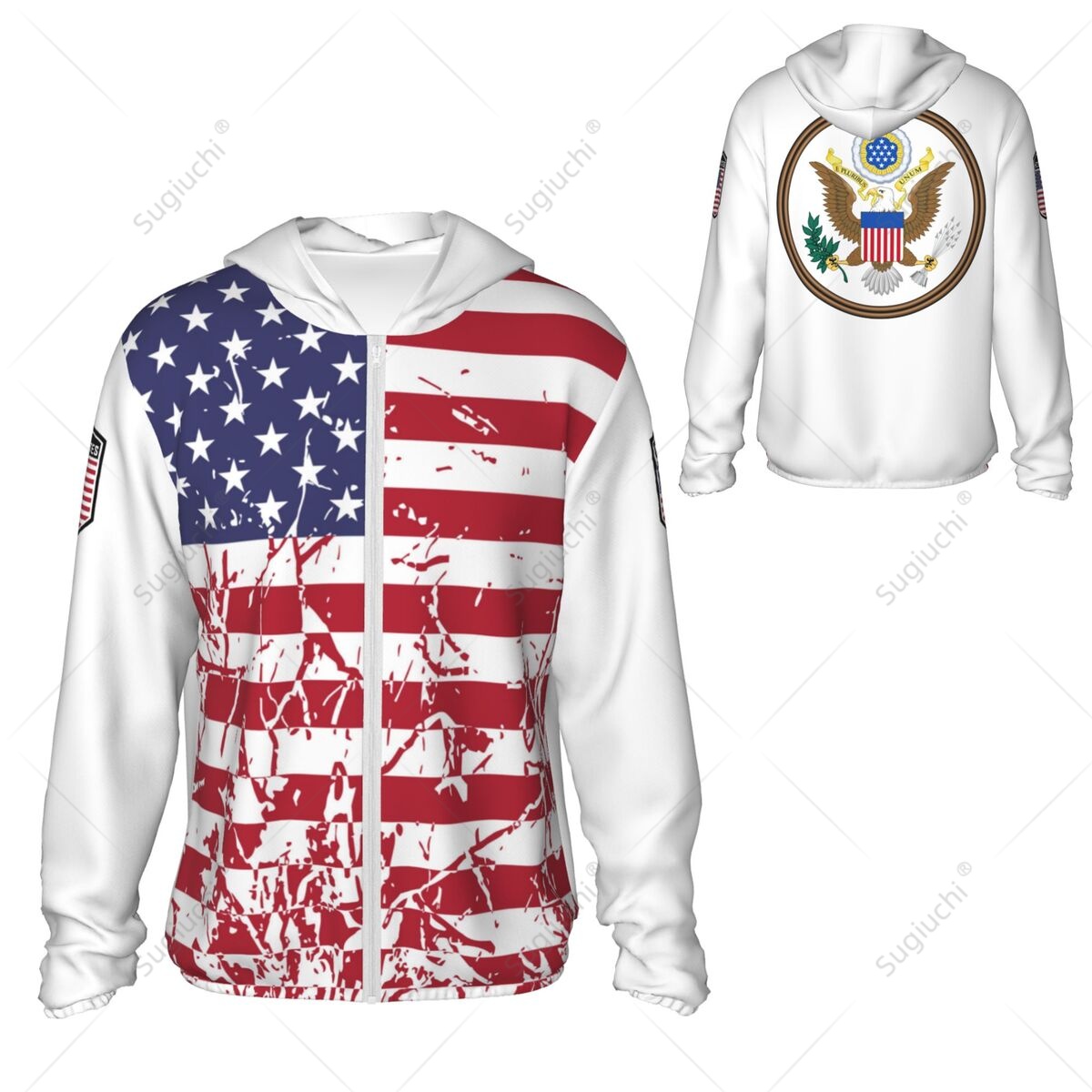 United States Flag Sun Protect - đánh giá và giá Fishing Hoodie